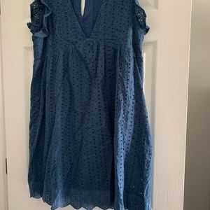 Dusty blue romper dress - pink lily